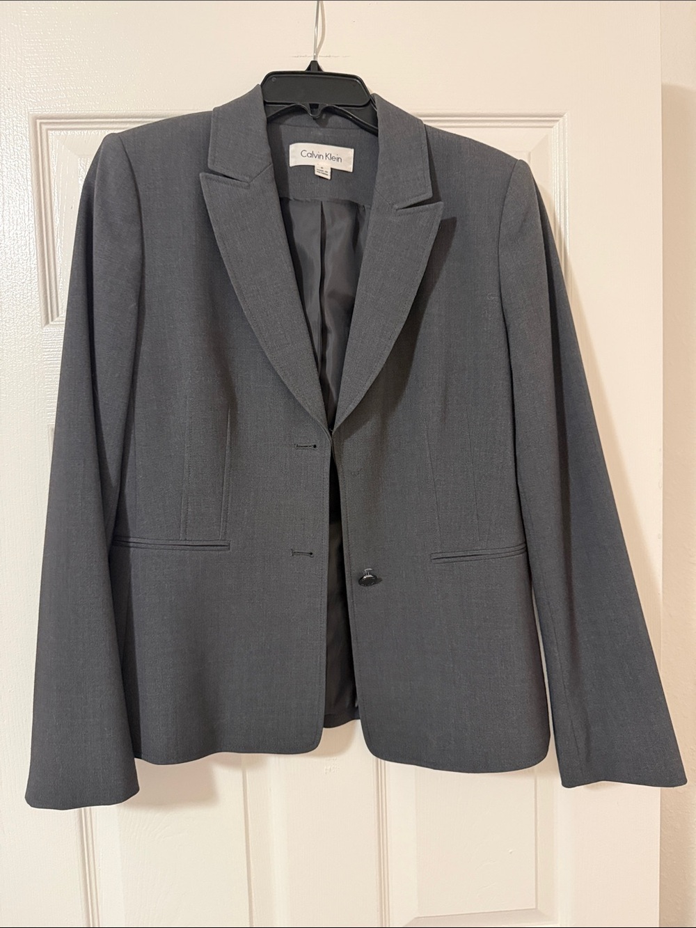Calvin Klein Women’s Dark Gray Suit - Single-Button Blazer AND Pants